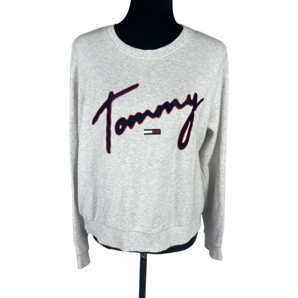 Tommy Hilfiger Denim Woman’s Cream color Logo Sweatshirt long sleeve size L